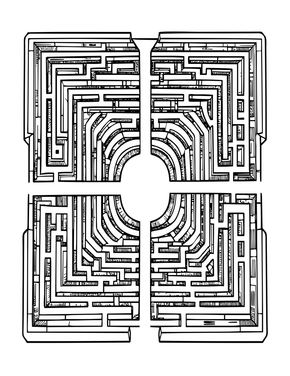 Corn Maze - free printable coloring page