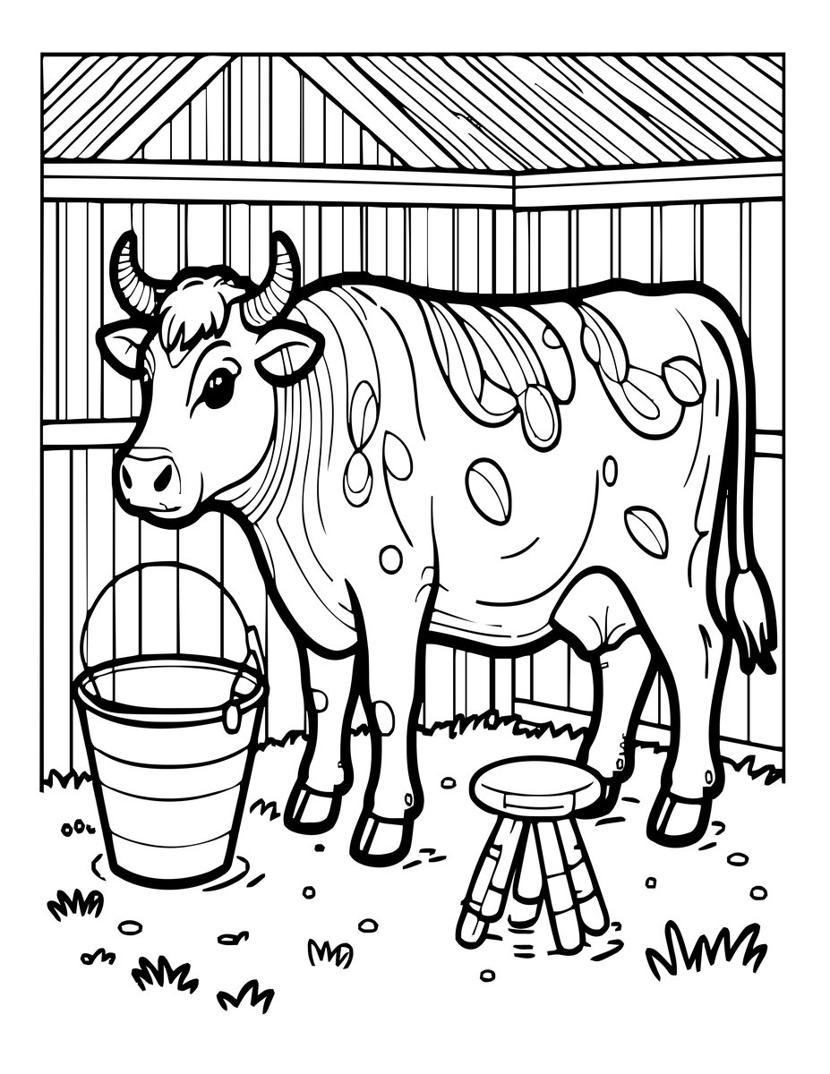 Milk Pail - free printable coloring page