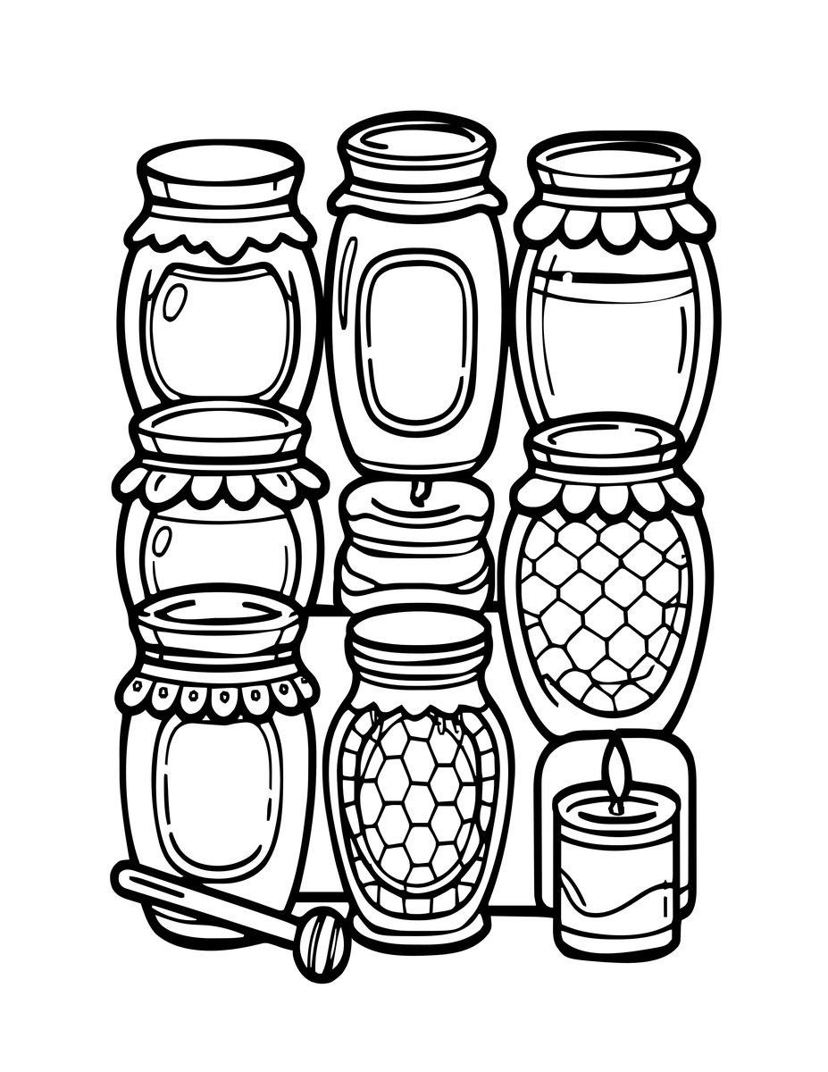 Honey Harvest - free printable coloring page