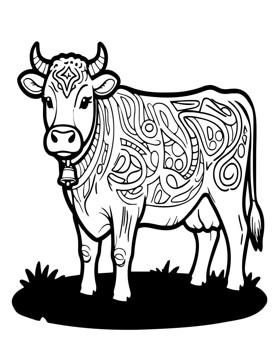 Dairy Cow - free printable coloring page