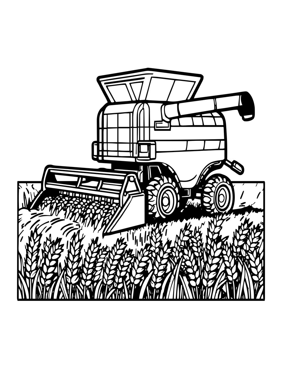 Harvest Scene - free printable coloring page