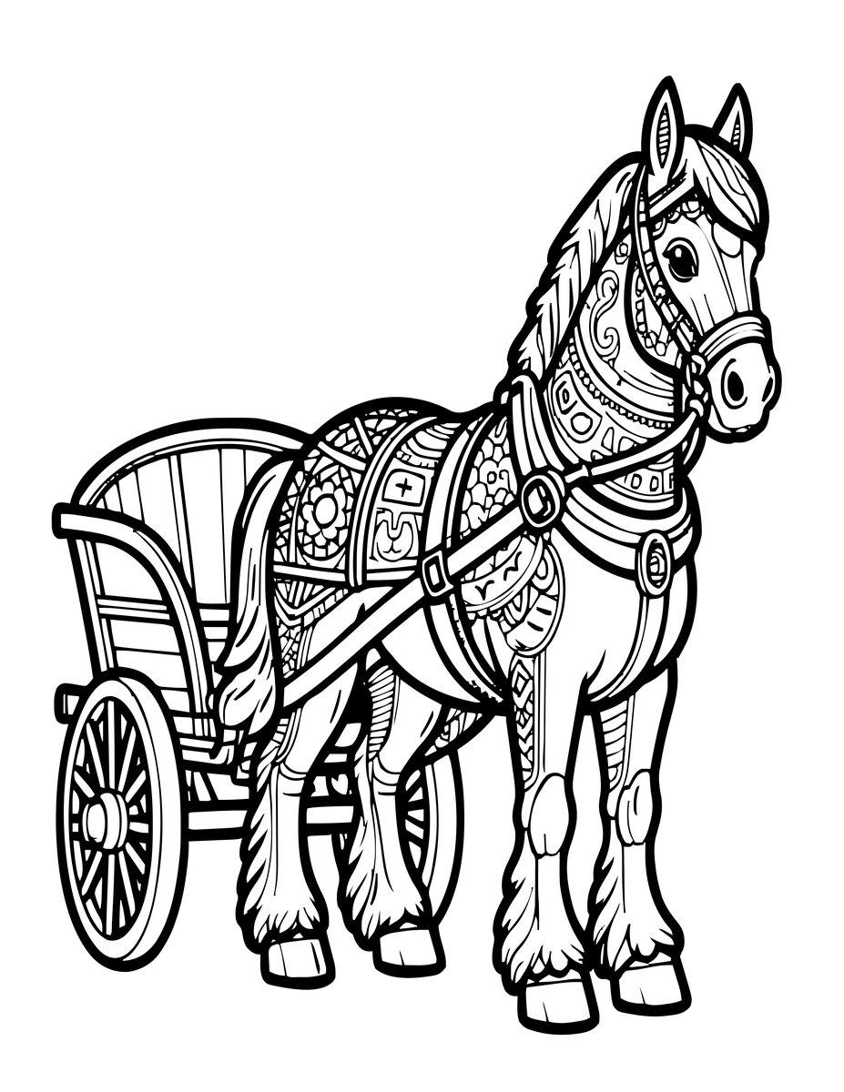 Farm Horse - free printable coloring page