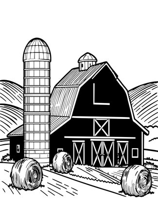 Red Barn - Free printable coloring page