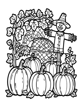 Pumpkin Patch - Free printable coloring page