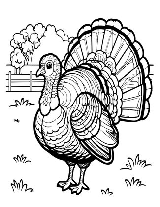Turkey Flock - Free printable coloring page