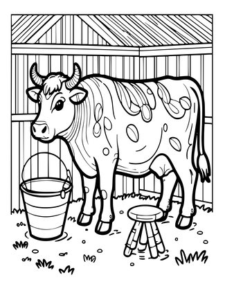Milk Pail - Free printable coloring page
