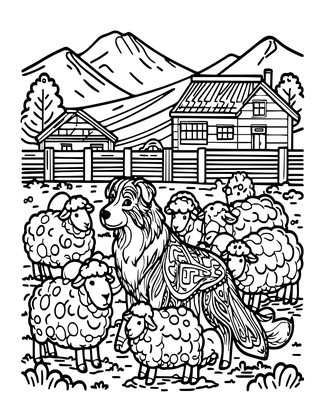 Farm Dogs - Free printable coloring page