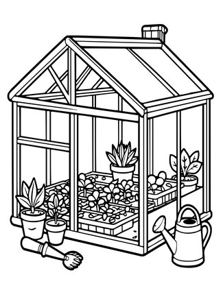 Greenhouse - Free printable coloring page