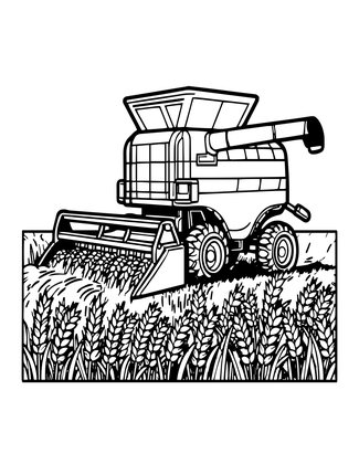 Harvest Scene - Free printable coloring page