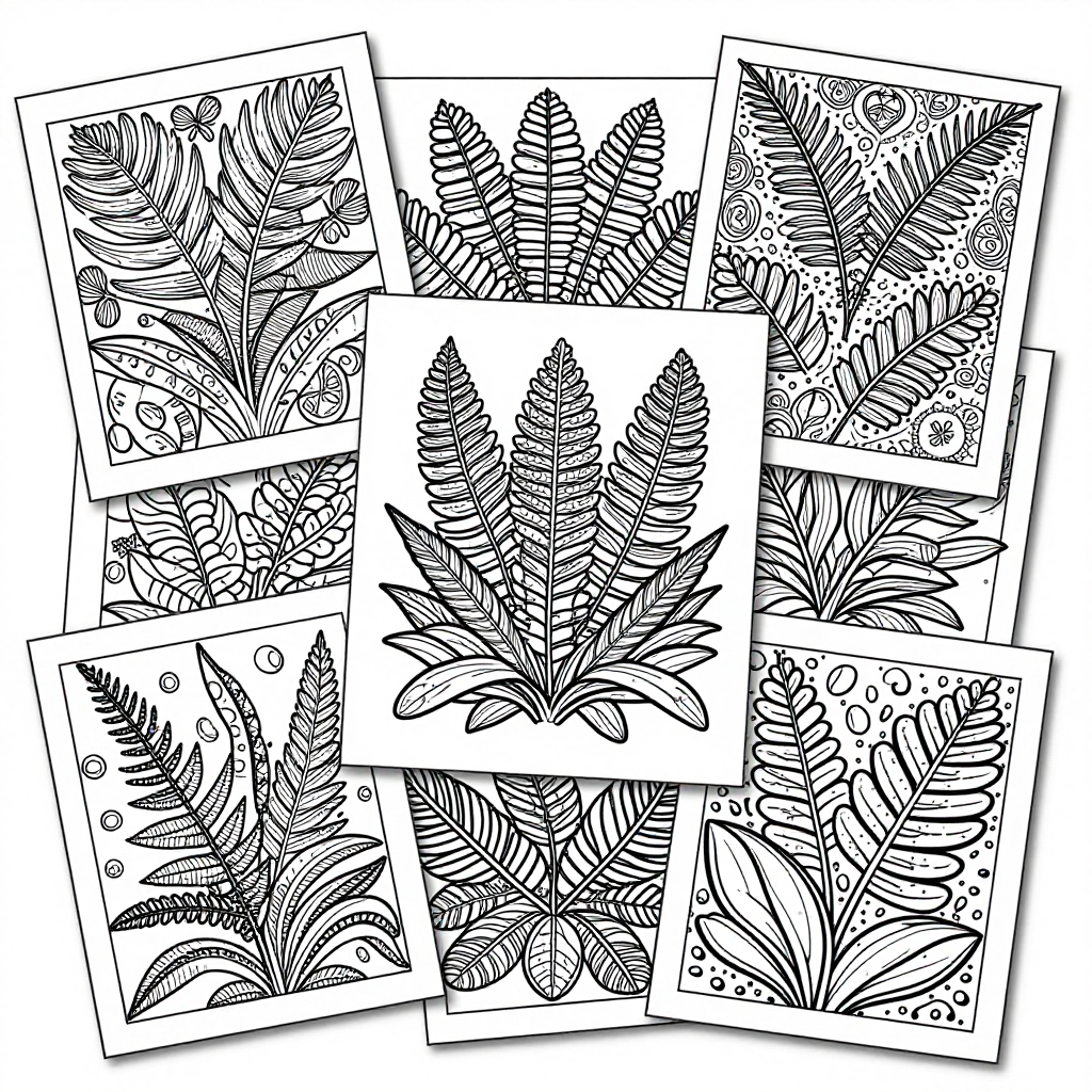 Fern Patterns coloring pages collection - 30 free printable pages
