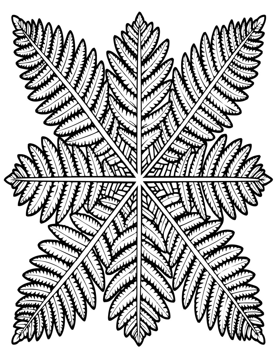 Fern Tessellation - free printable coloring page