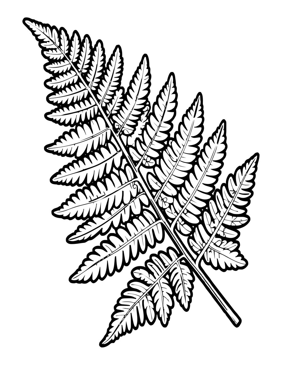Pressed Fern - free printable coloring page