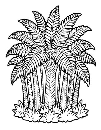 Ostrich Fern Crown - Free printable coloring page