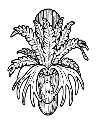 Staghorn Fern - Free printable coloring page