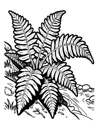 Royal Fern - Free printable coloring page