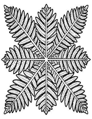Fern Tessellation - Free printable coloring page