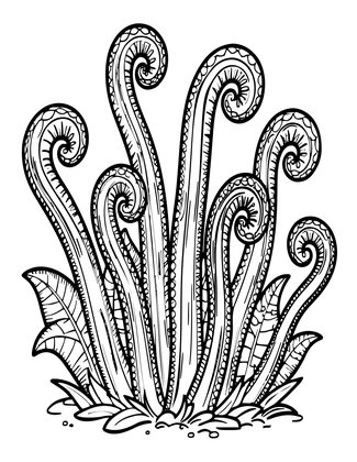 New Growth Ferns - Free printable coloring page