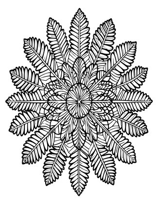Fern Mandala - Free printable coloring page