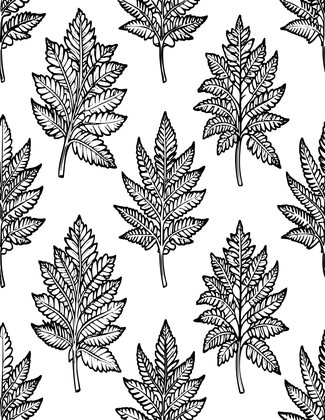 Fern Wallpaper Pattern - Free printable coloring page