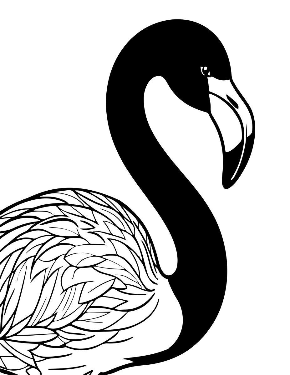 Flamingo Portrait - free printable coloring page