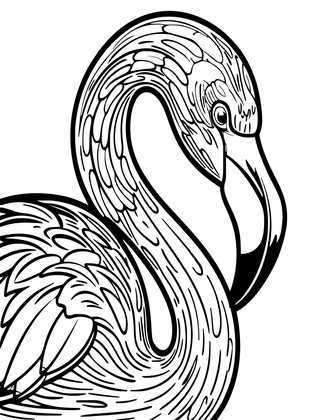Flamingo Beak - Free printable coloring page