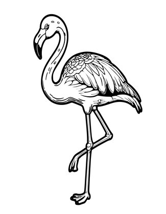 Flamingo Standing - Free printable coloring page