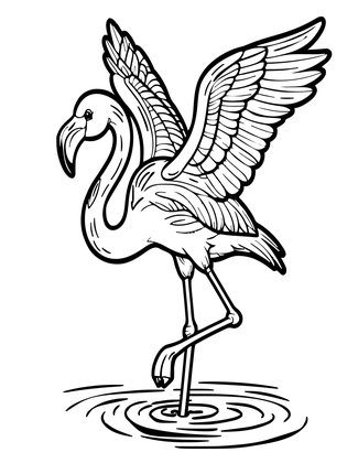 Flamingo Landing - Free printable coloring page