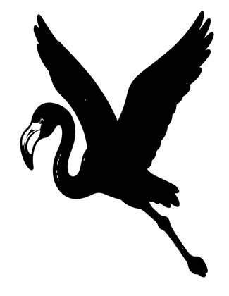 Flamingo in Flight - Free printable coloring page