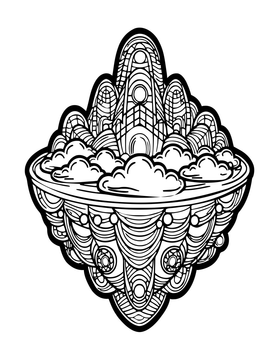 Island at Night - free printable coloring page