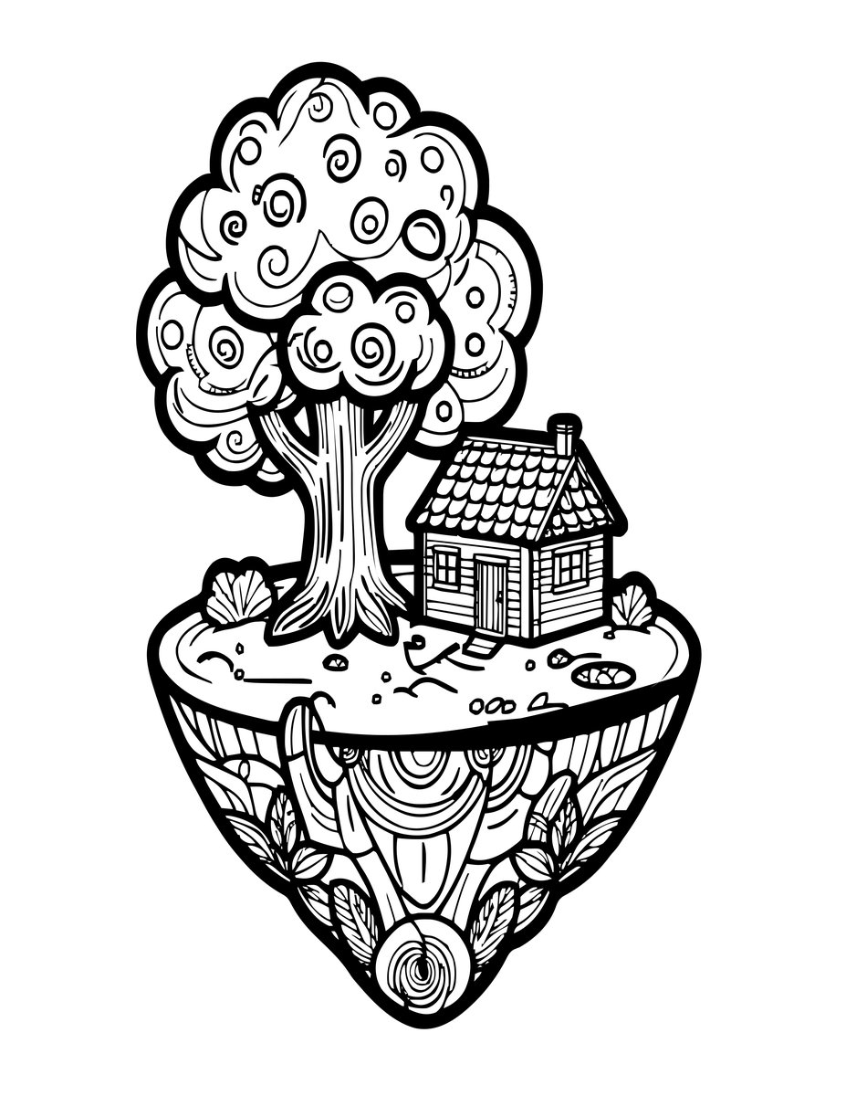 Small Island - free printable coloring page