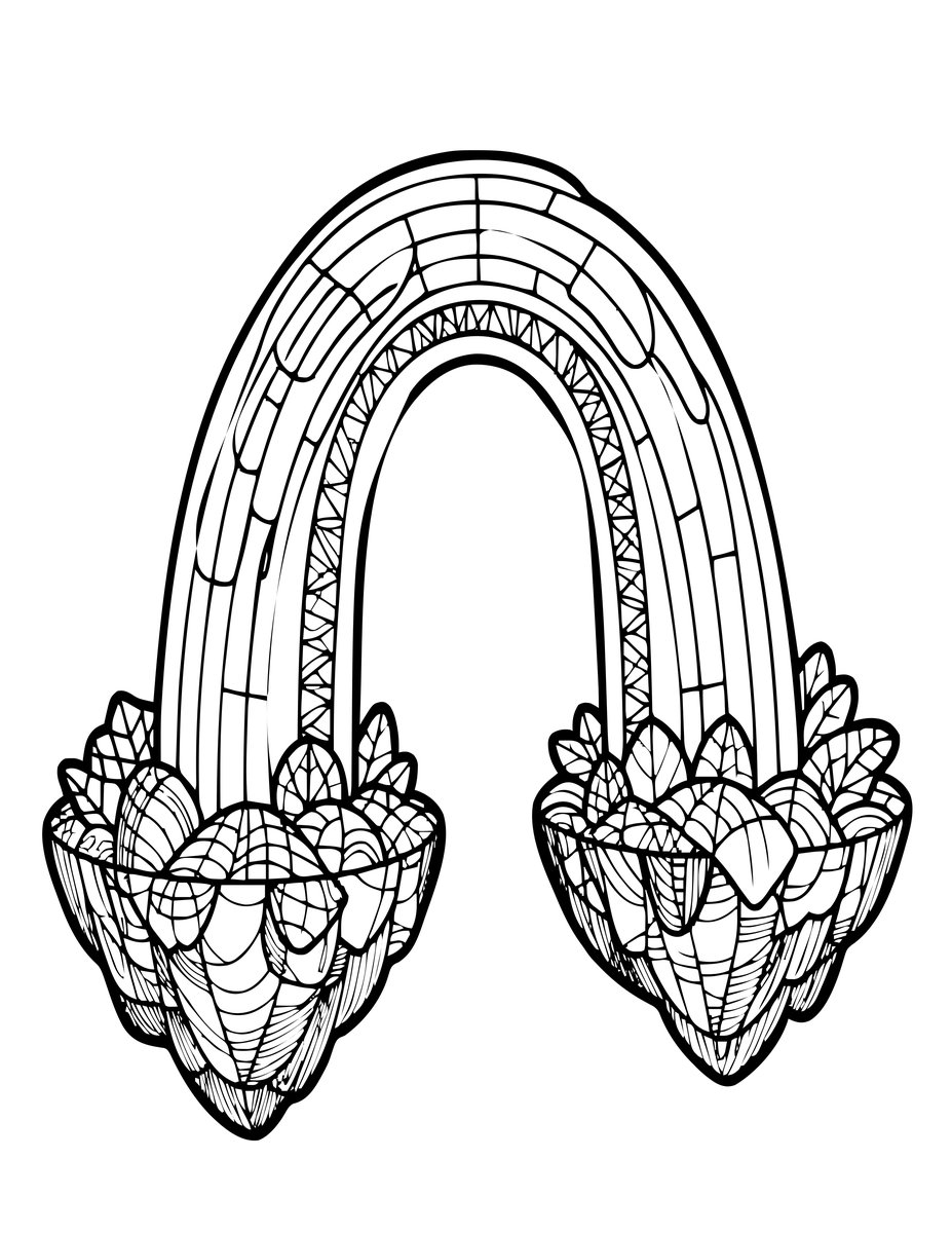 Island and Rainbow - free printable coloring page