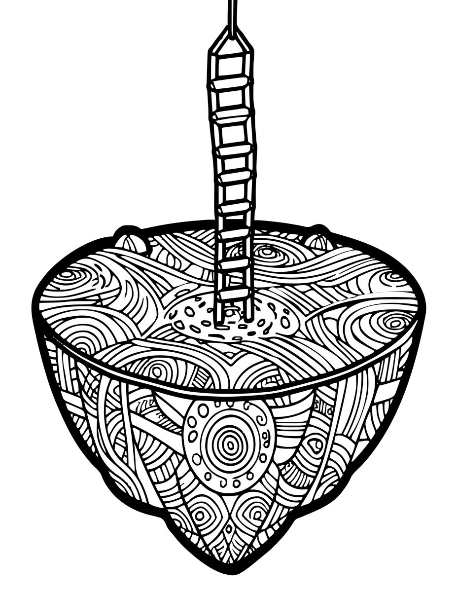 Island and Ladder - free printable coloring page
