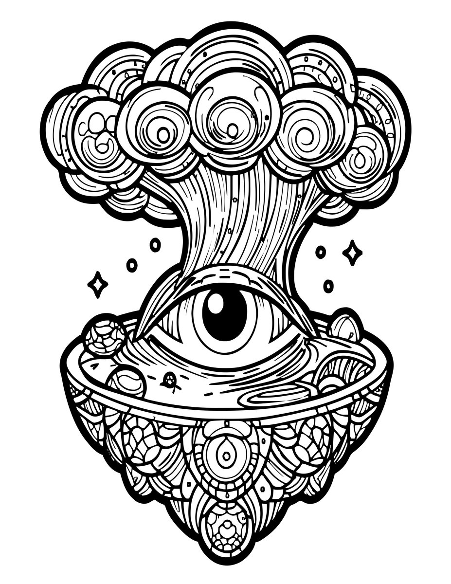 Island and Storm - free printable coloring page