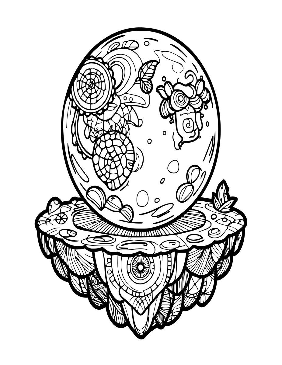 Island and Moon - free printable coloring page