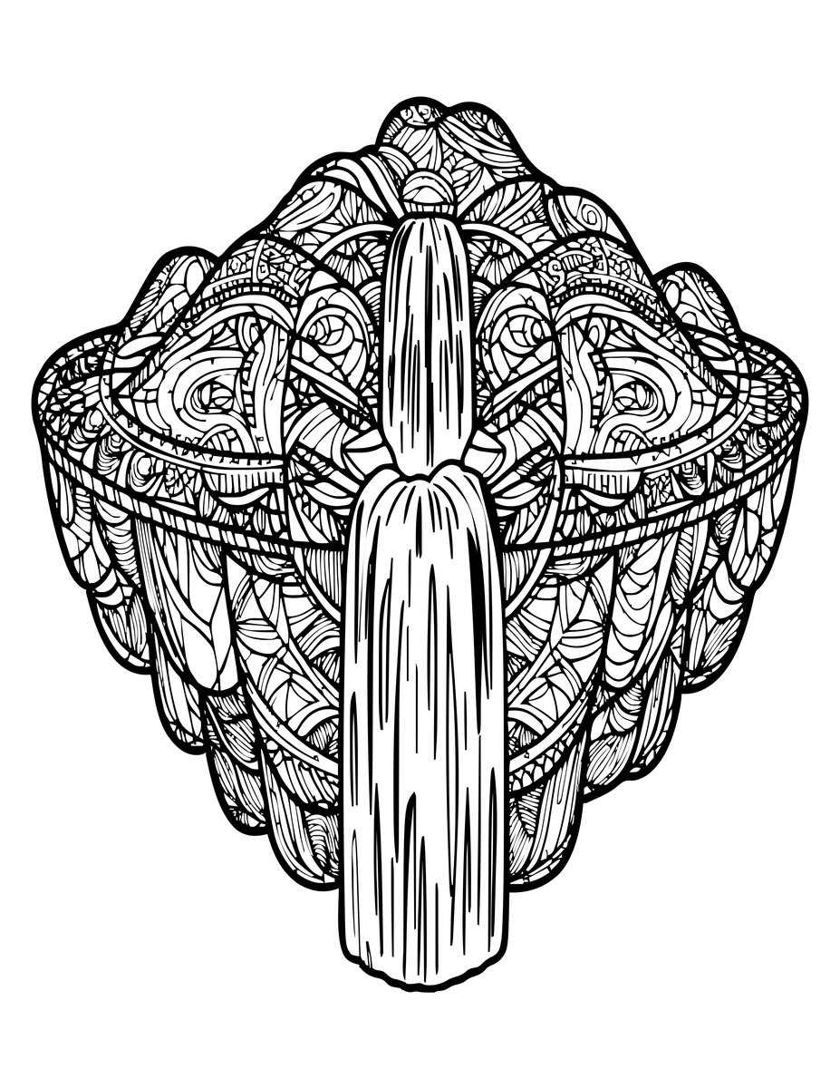 Island Waterfall - free printable coloring page