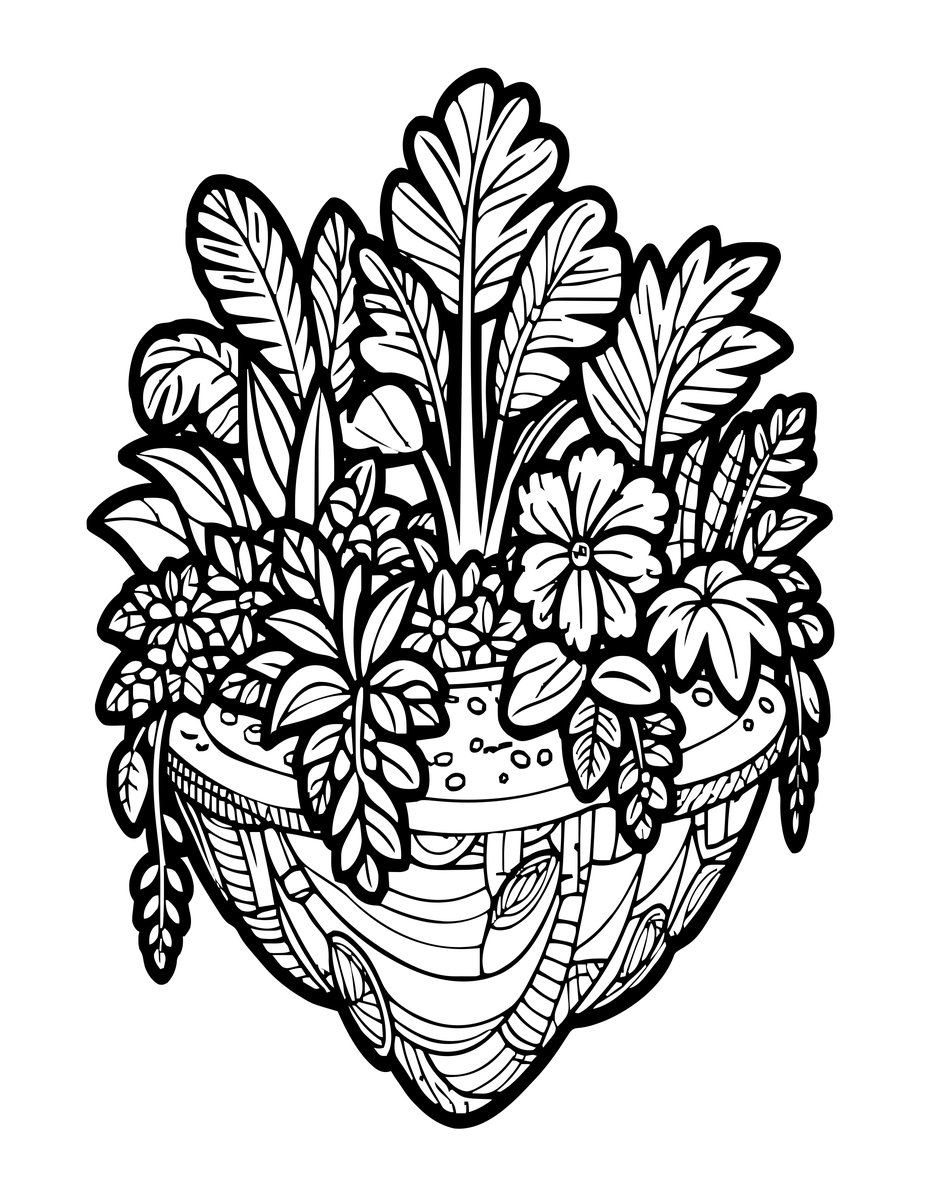 Island Garden - free printable coloring page