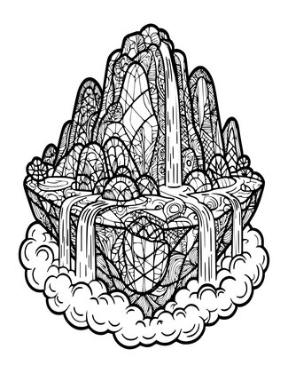 Sky Island - Free printable coloring page