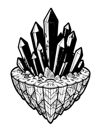 Island Crystal - Free printable coloring page
