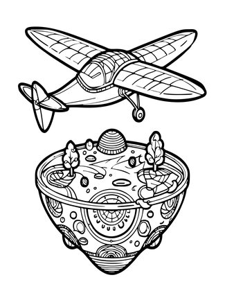 Island and Explorer - Free printable coloring page