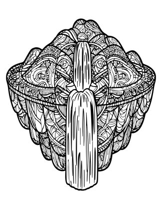 Island Waterfall - Free printable coloring page
