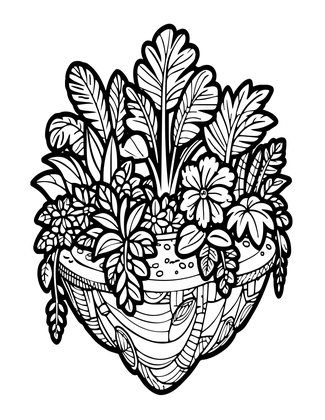 Island Garden - Free printable coloring page