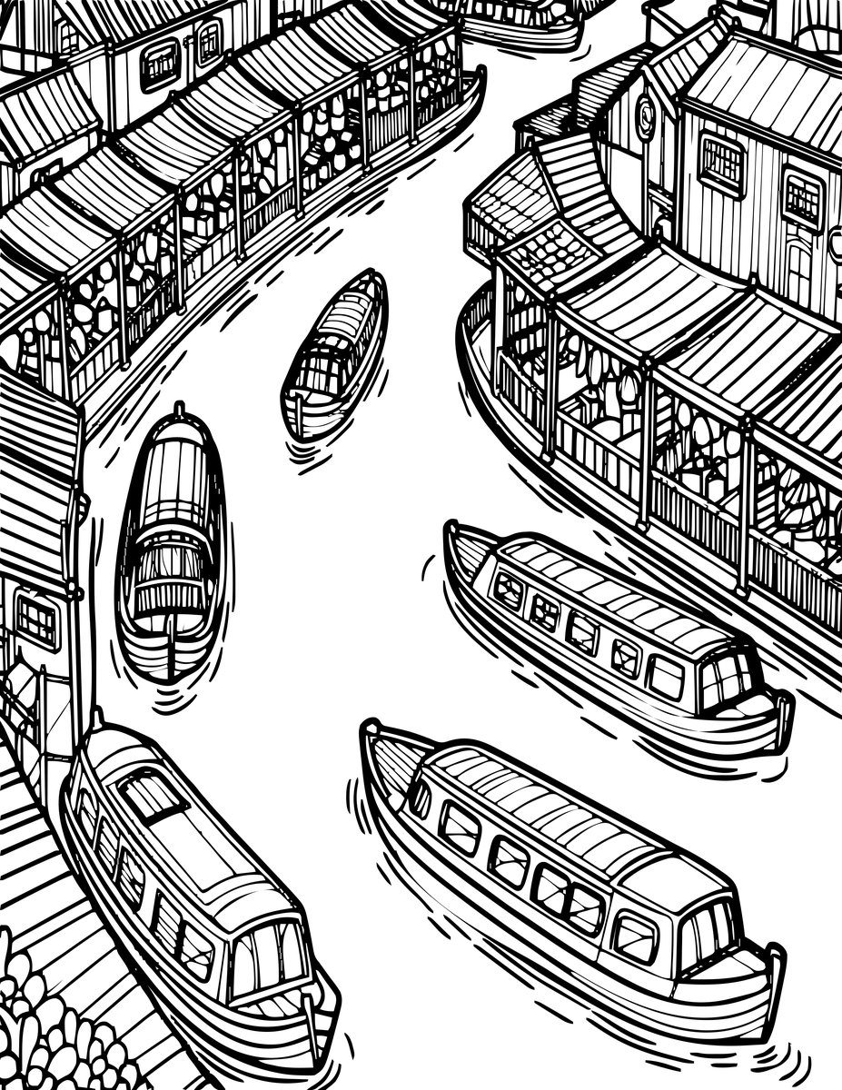 Market Traffic - free printable coloring page