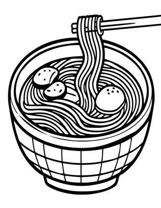 Boat Noodles - Free printable coloring page
