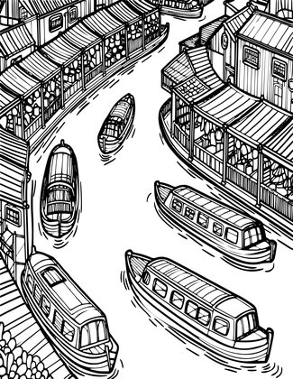 Market Traffic - Free printable coloring page