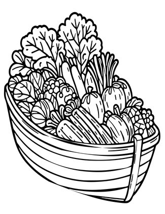 Vegetable Boat - Free printable coloring page