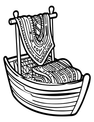 Silk Boat - Free printable coloring page