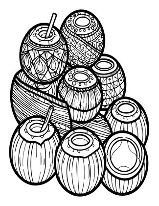 Coconut Boat - Free printable coloring page