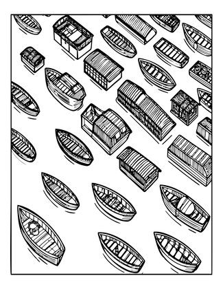 Market Overhead - Free printable coloring page