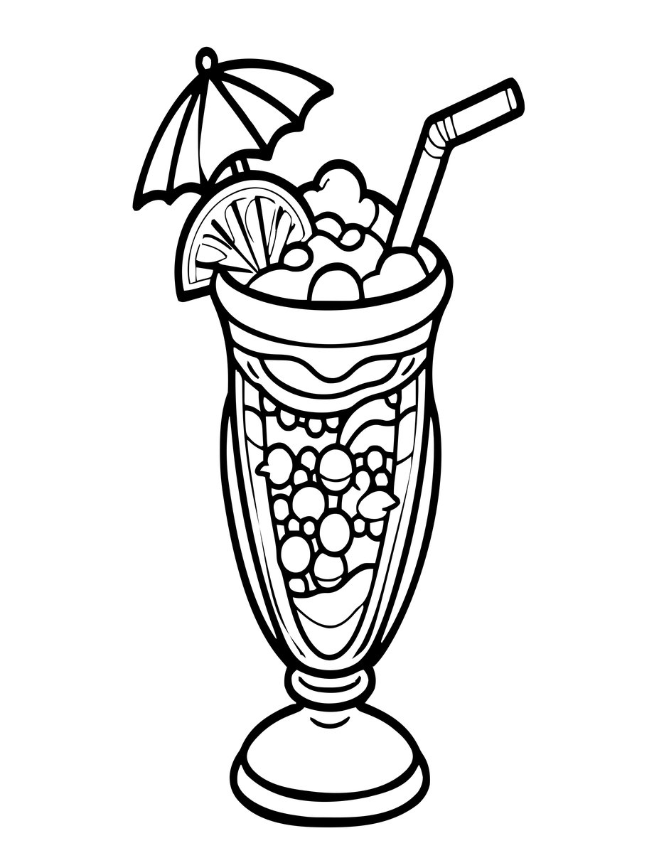 Tropical Smoothie - free printable coloring page