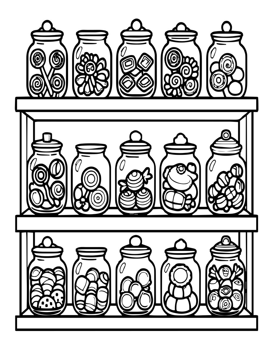 Candy Shop - free printable coloring page